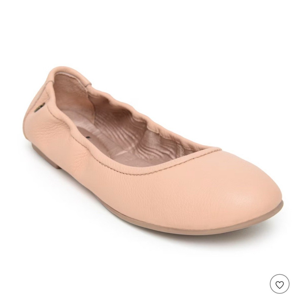 Minnetonka Anna Ballet Flats Blush Pink Leather Slip On Comfort Shoes Women's